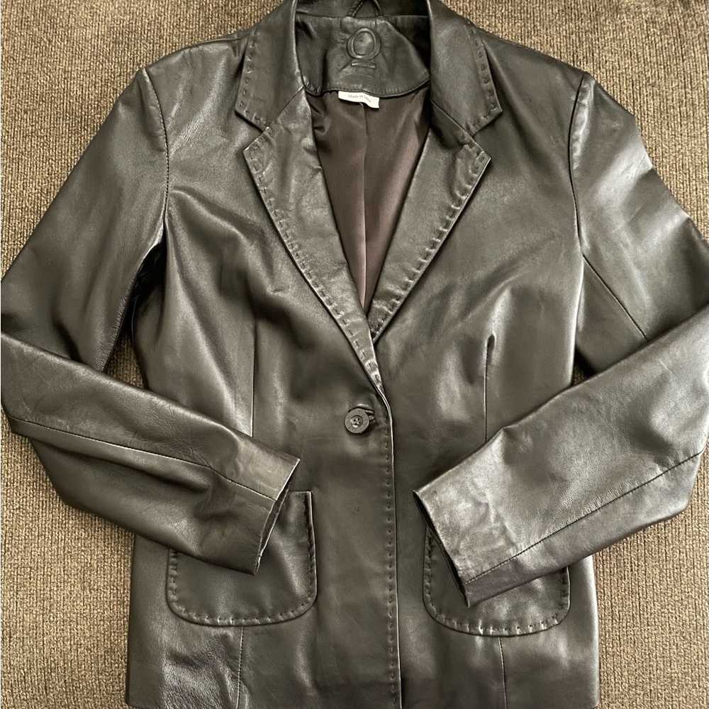 Women’s Vintage Olly 100% Leather Jacket Size L Brown